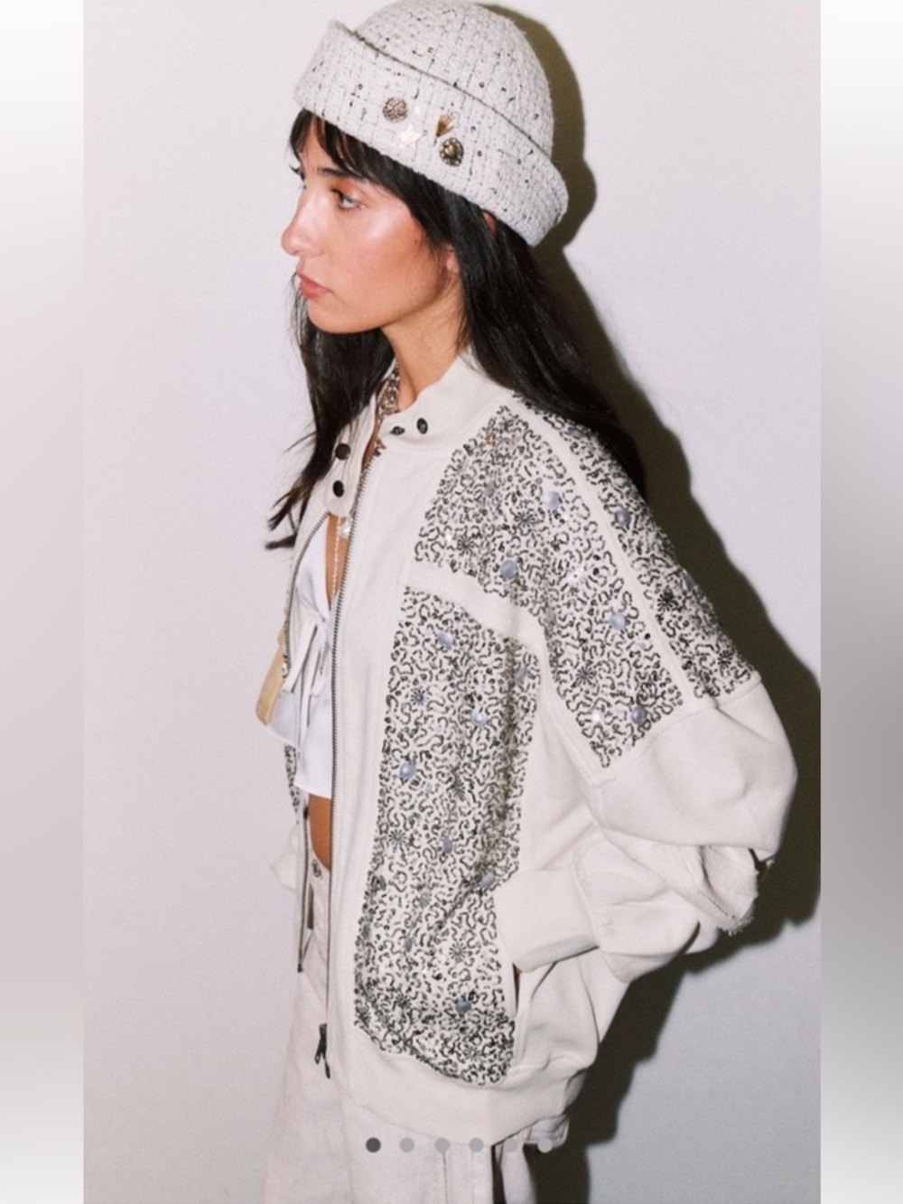 Free People Sparkle Sweatshirt Jacket - Size M - Picture 5 of 10